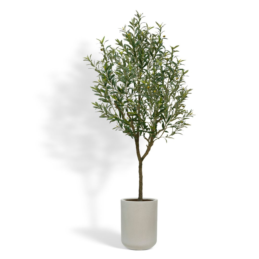 Artificial Olive Tree with Artisan Mediterranean Planter