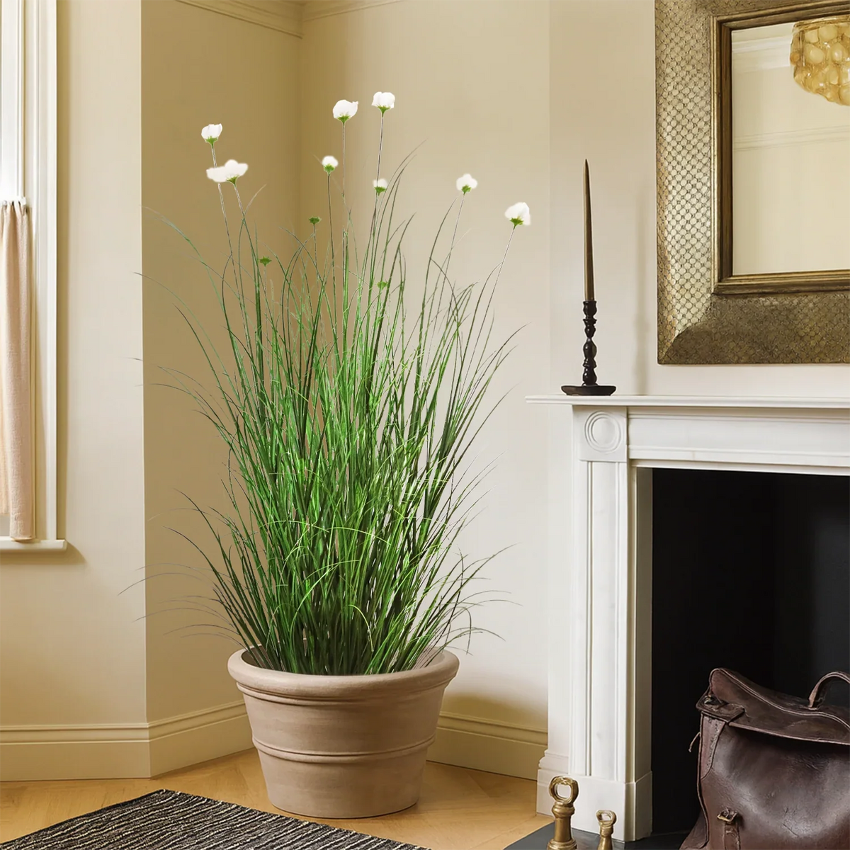 $1000+ Purchase Gift | Artificial 15-Head Cosmos with Curved Onion Grass Bonsai 67"H