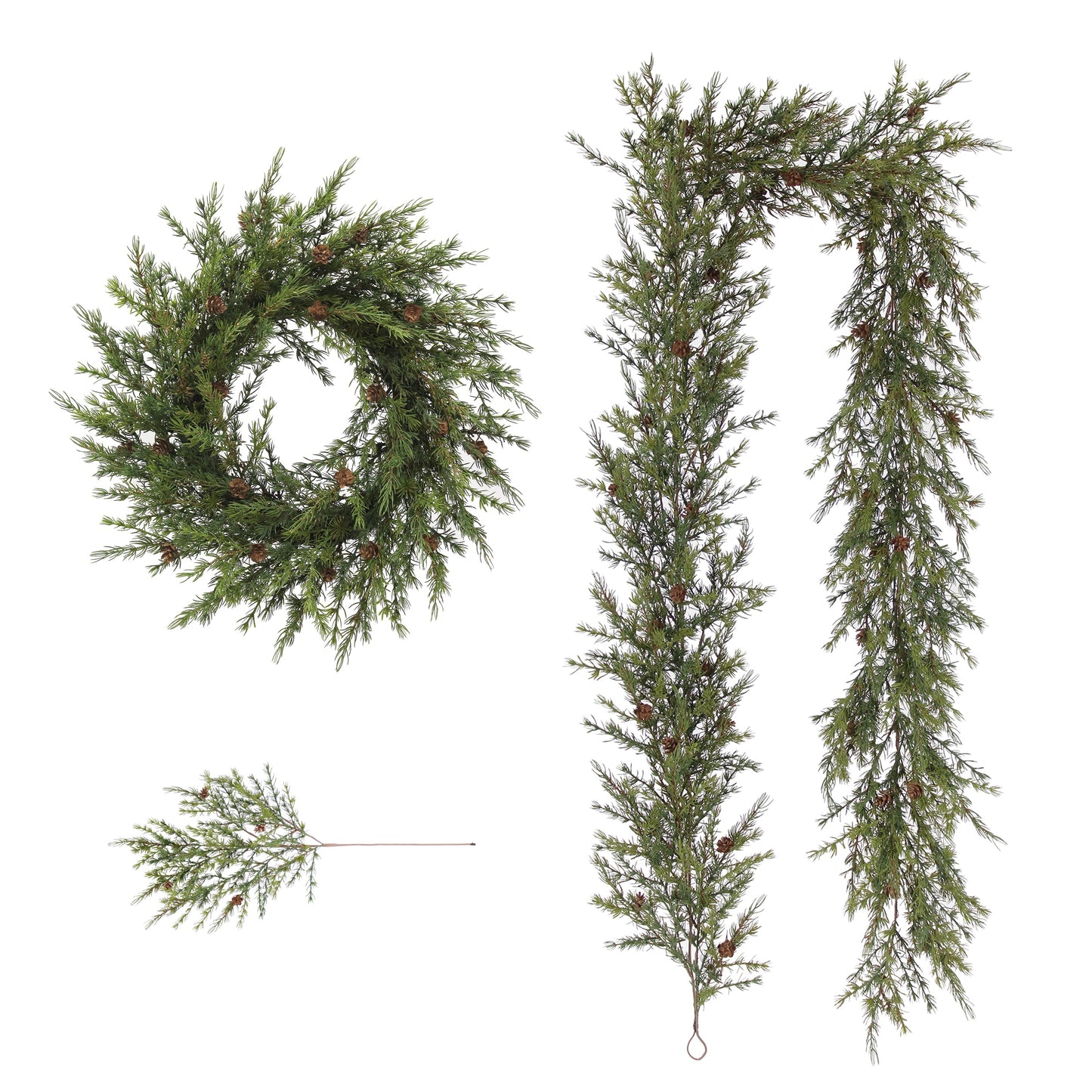 Artificial Pine Garland with Pinecones