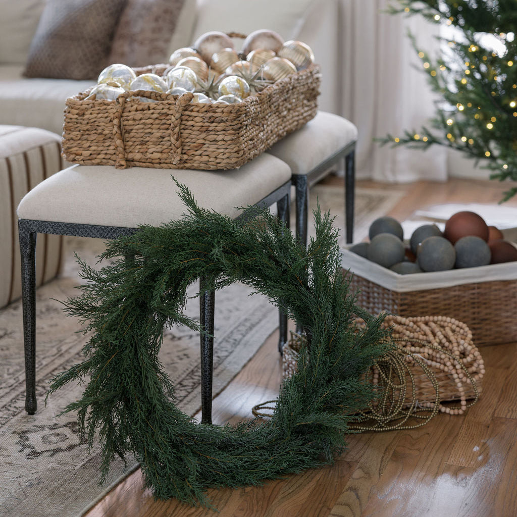 30" Faux Evergreen Cedar Wreath