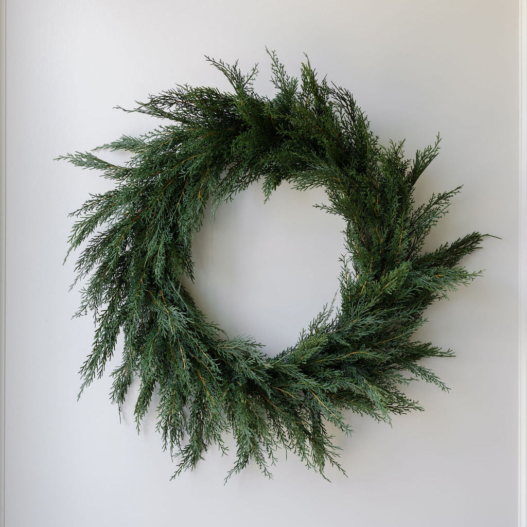 30" Faux Evergreen Cedar Wreath