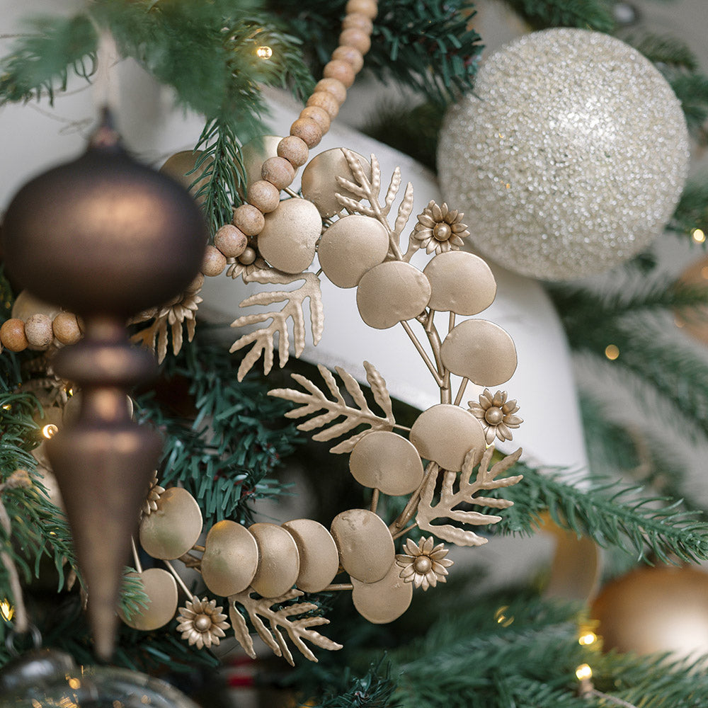 Iron Wreath Ornament, Brass