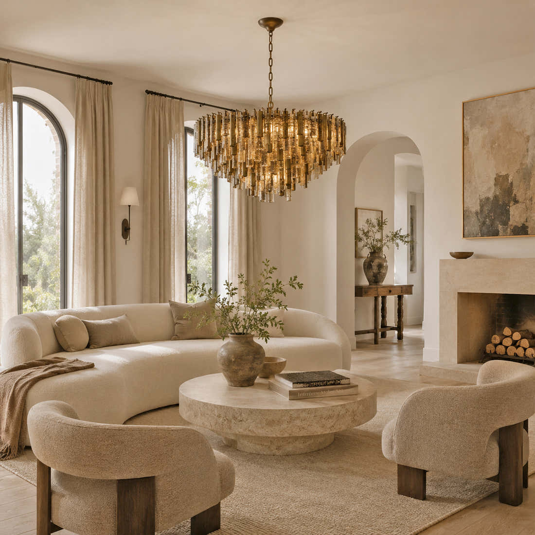 Neve Round Chandelier 34"