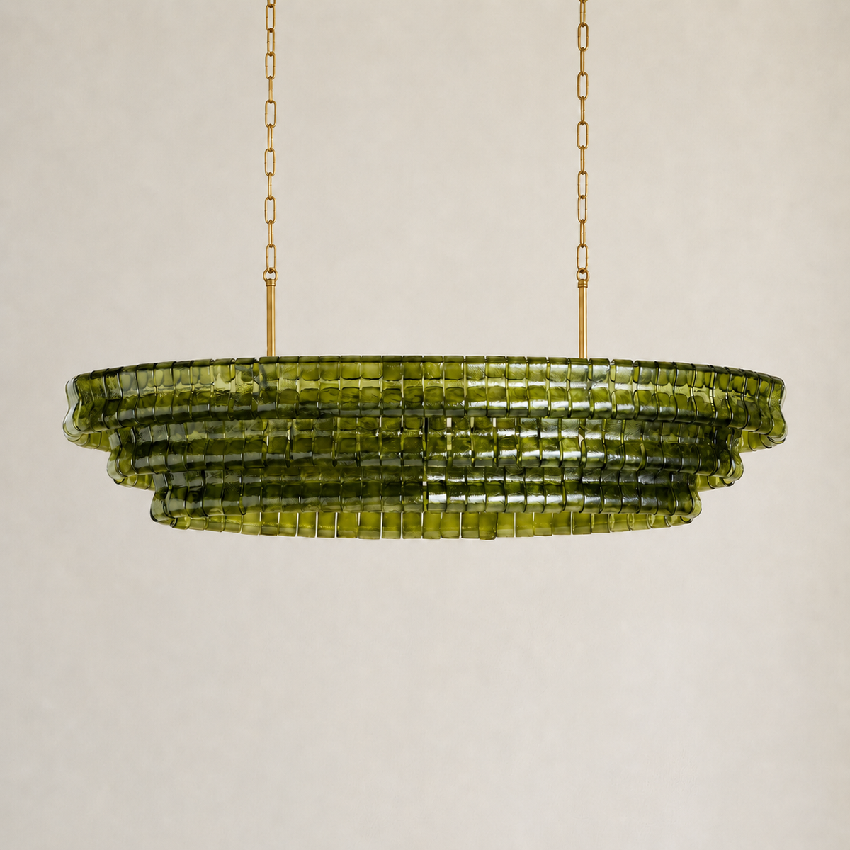 Amor Ghiaccio Glass Oval Chandelier 54"W/65"W