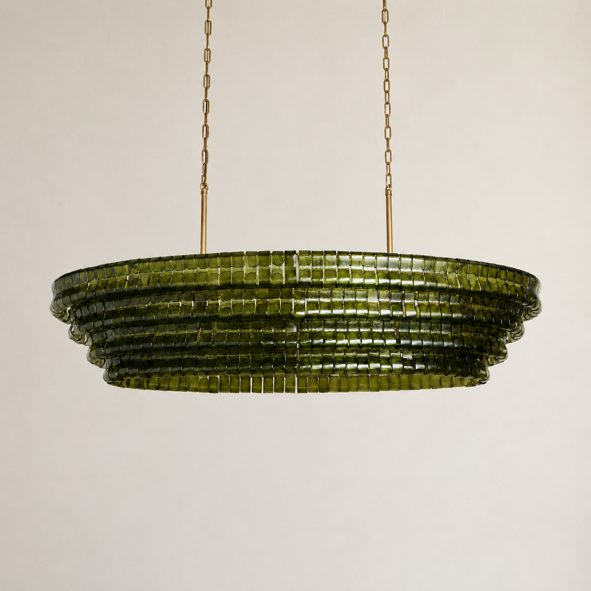 Amor Ghiaccio Glass Oval Chandelier 54"W/65"W