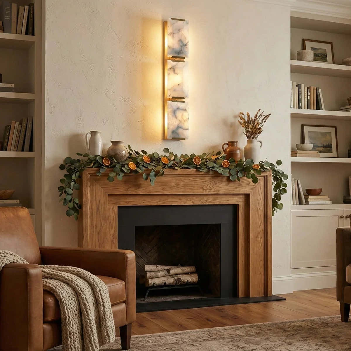 Alabaster Rectangular Wall Lamp