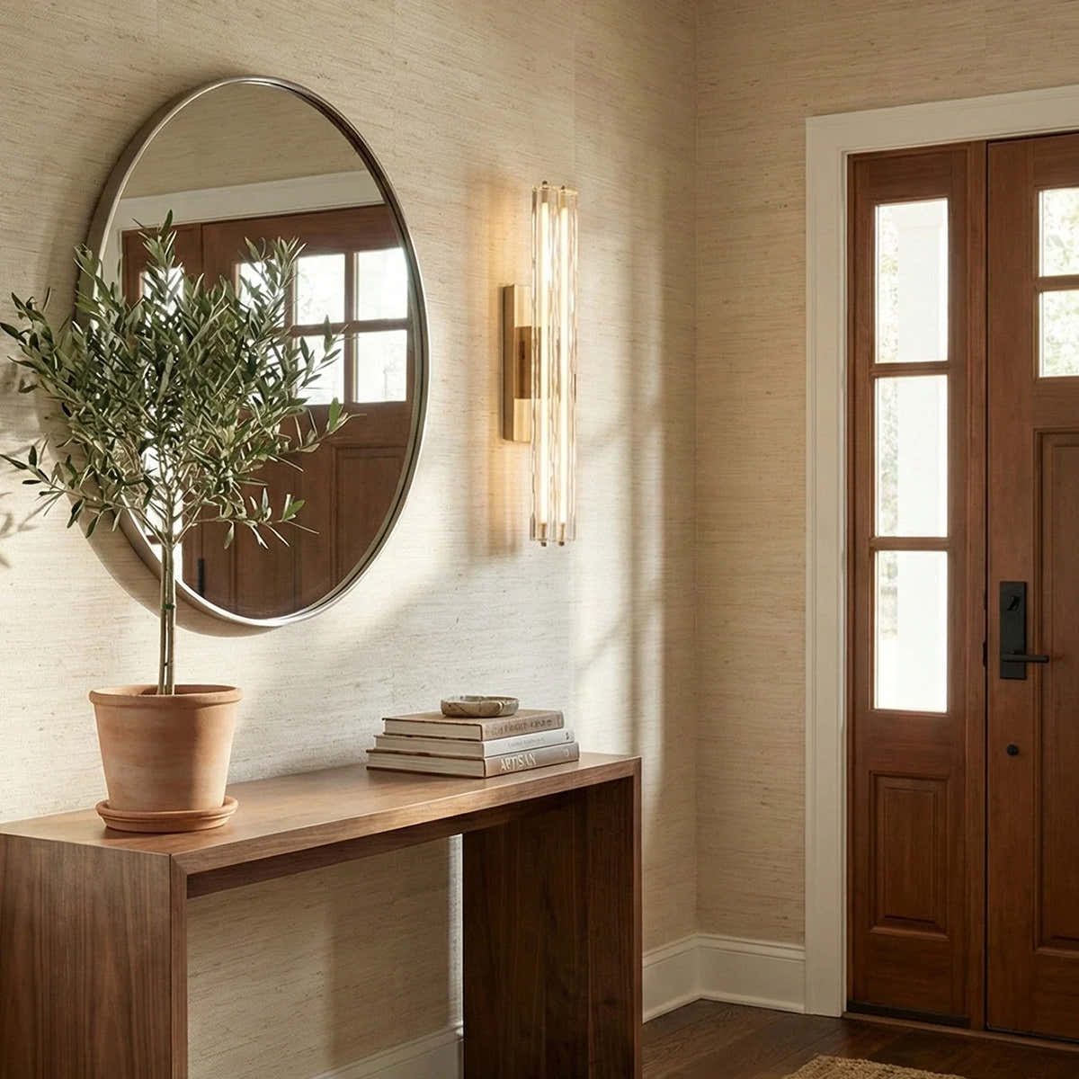 Audubonne Minimalist Crystal Column Sconce