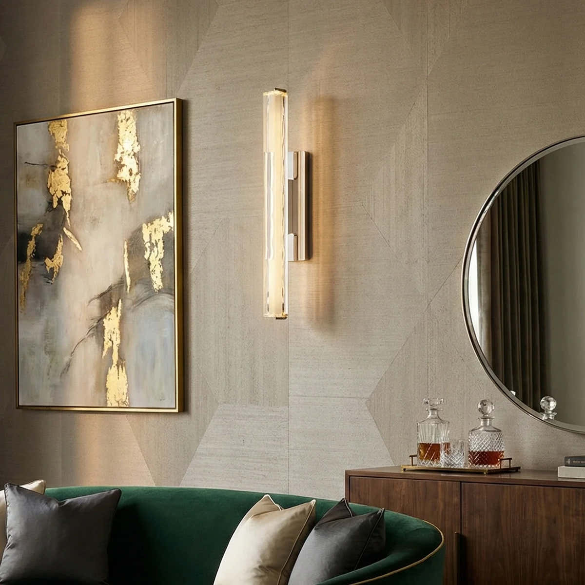 Audubonne Minimalist Crystal Column Sconce