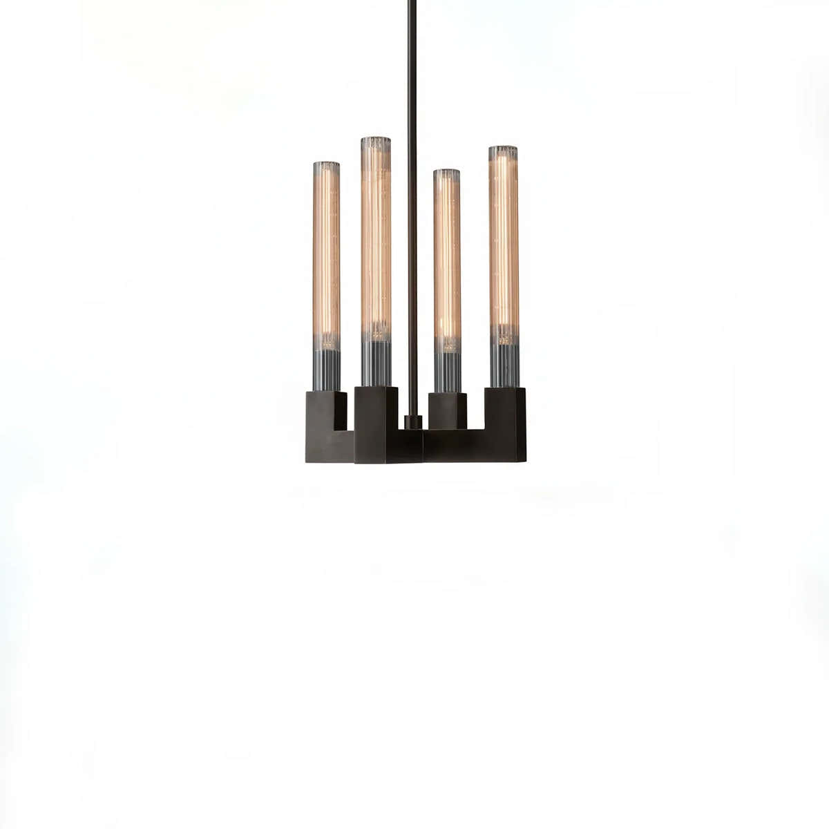 Aurora Crystal Candlestick Linear Glass Tube Chandelier