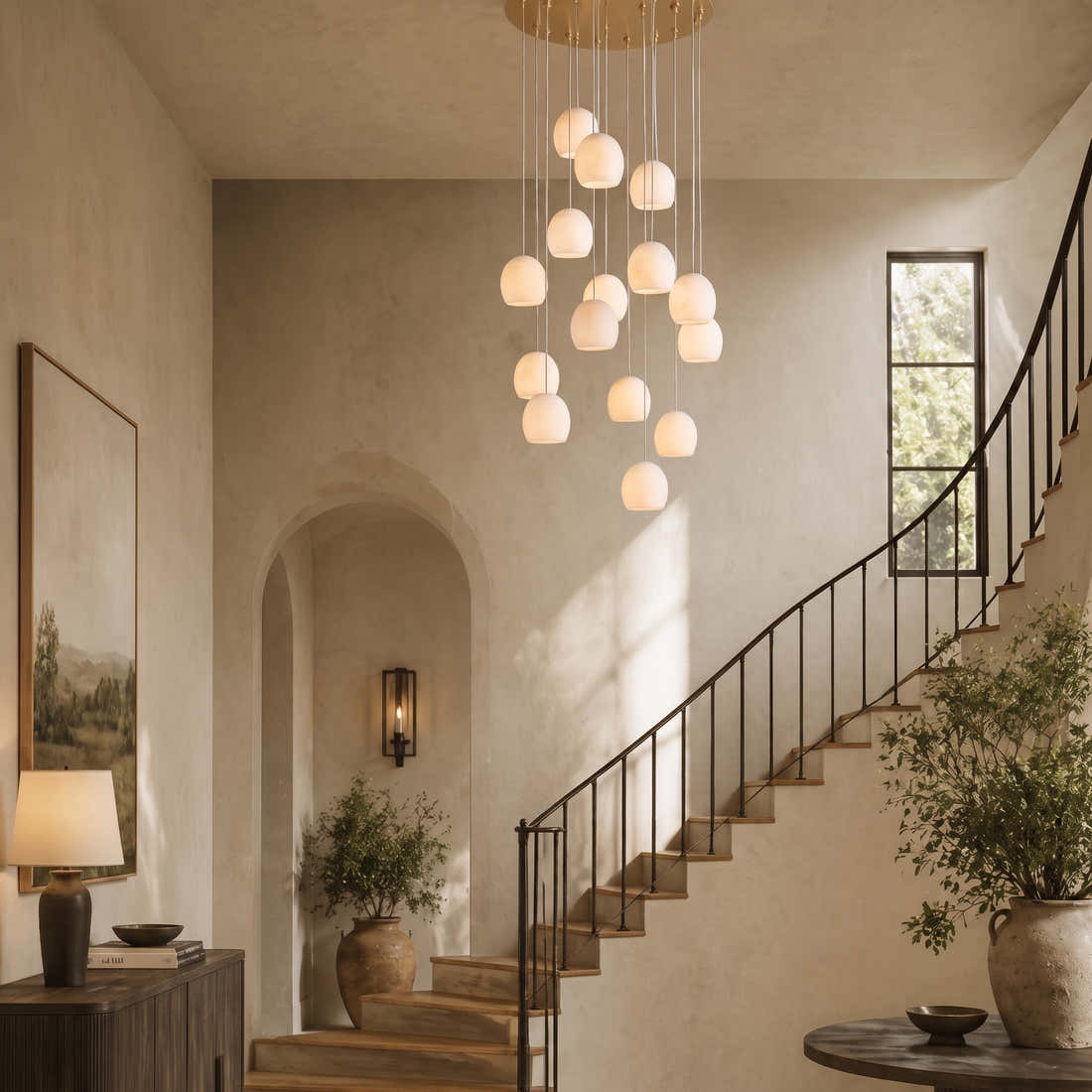 Arica Alabaster Round Chandelier