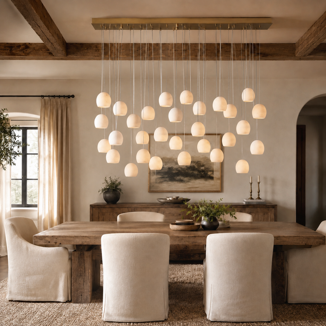 Arica Alabaster Linear Chandelier 7/15/30 Light