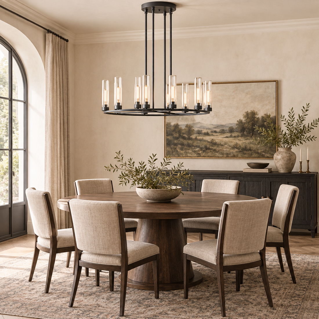 Andreas Round Glass Chandelier