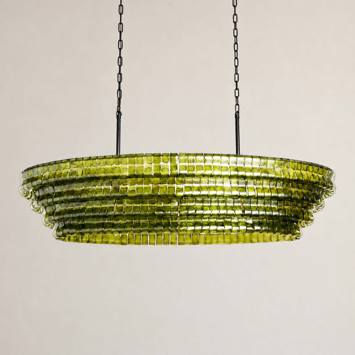 Amor Ghiaccio Glass Oval Chandelier 54"W/65"W