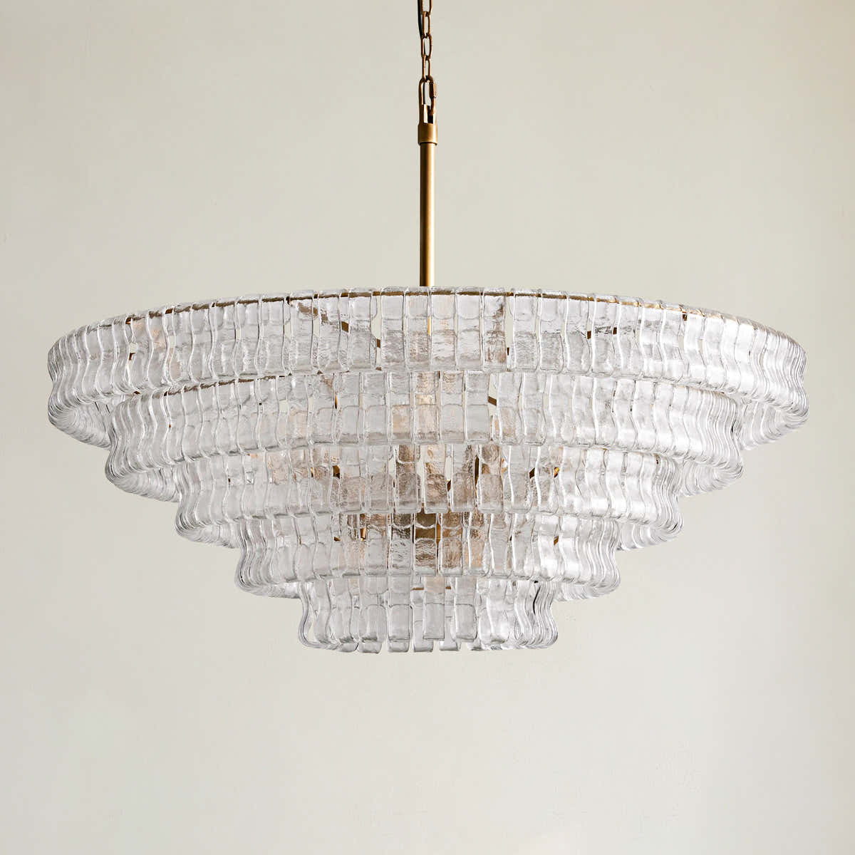 Amor 5-Tier Ghiaccio Glass Pendant Round Chandelier 48"