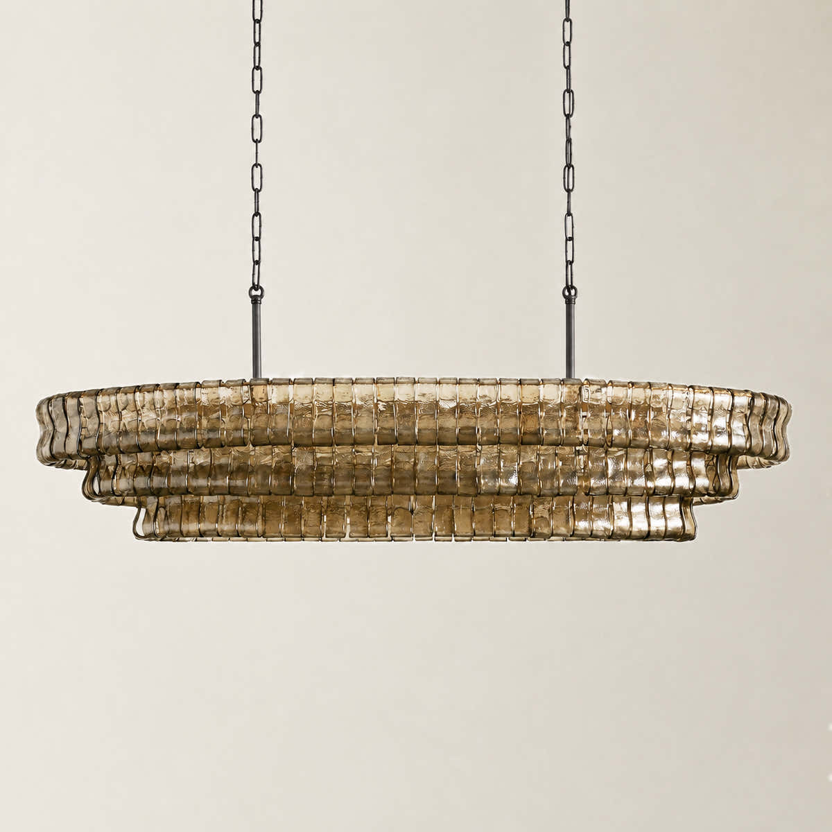 Amor Ghiaccio Glass Oval Chandelier 54"W/65"W
