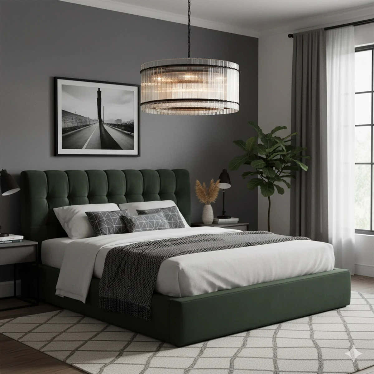 Grand Tiered Chandelier with Fluted Glass Rod