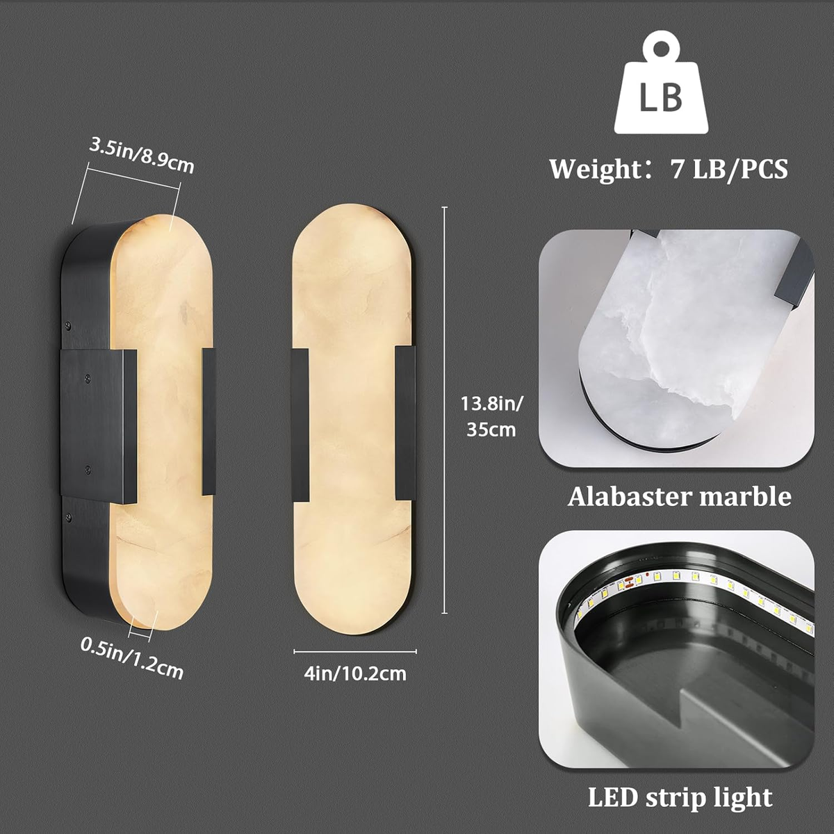 Modern Alabaster Wall Sconce