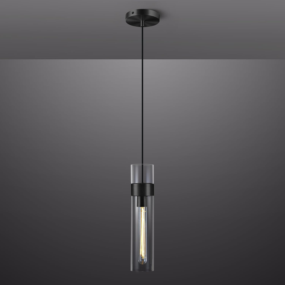 Modern Glass Pendant 15"H