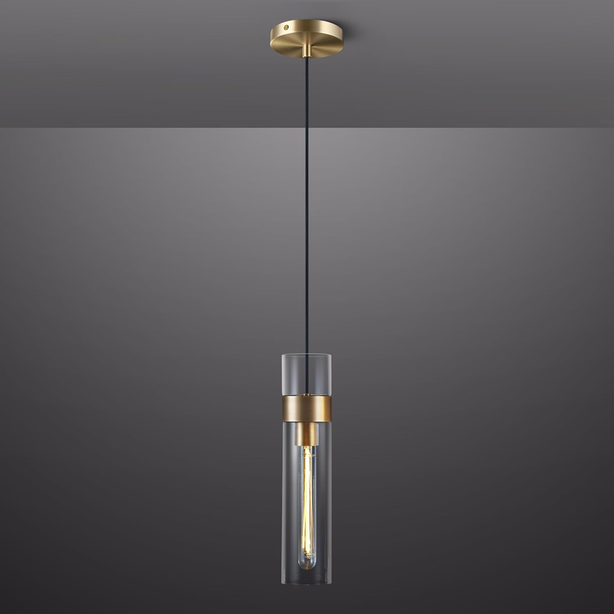 Modern Glass Pendant 15"H