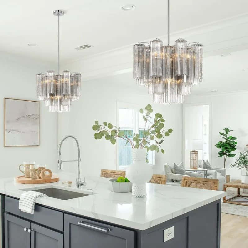 Petalia Murano Glass Chandelier 17.8" 22" 26.8" 32''D