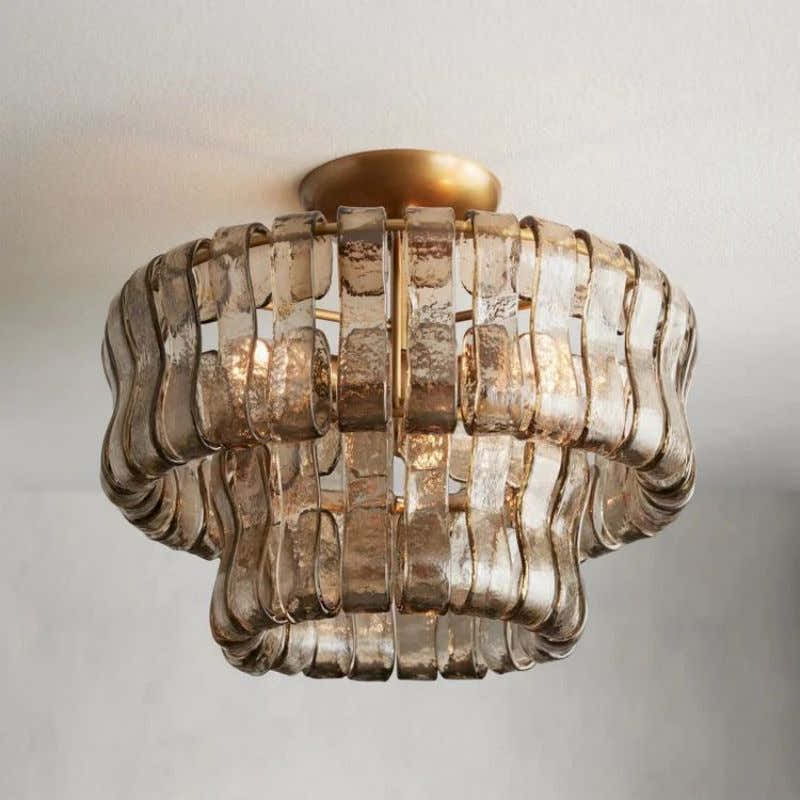 Amor 2-Tier Glass Round Flushmount 18"