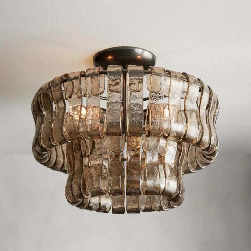 Amor 2-Tier Glass Round Flushmount 18"