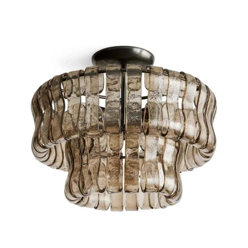 Amor 2-Tier Glass Round Flushmount 18"