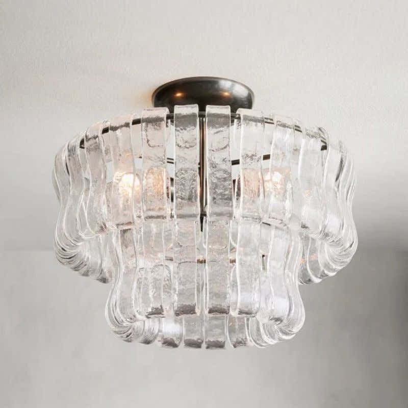 Amor 2-Tier Glass Round Flushmount 18"