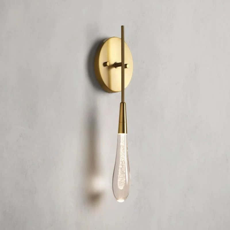 Raindrop Glass Round Solitaire Wall Sconce