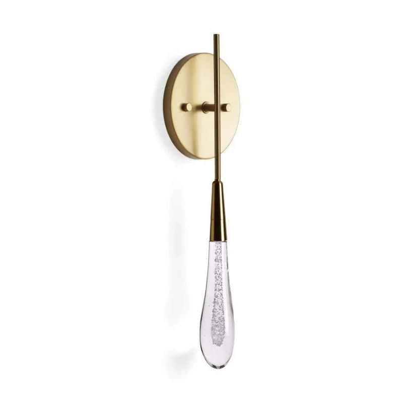 Raindrop Glass Round Solitaire Wall Sconce