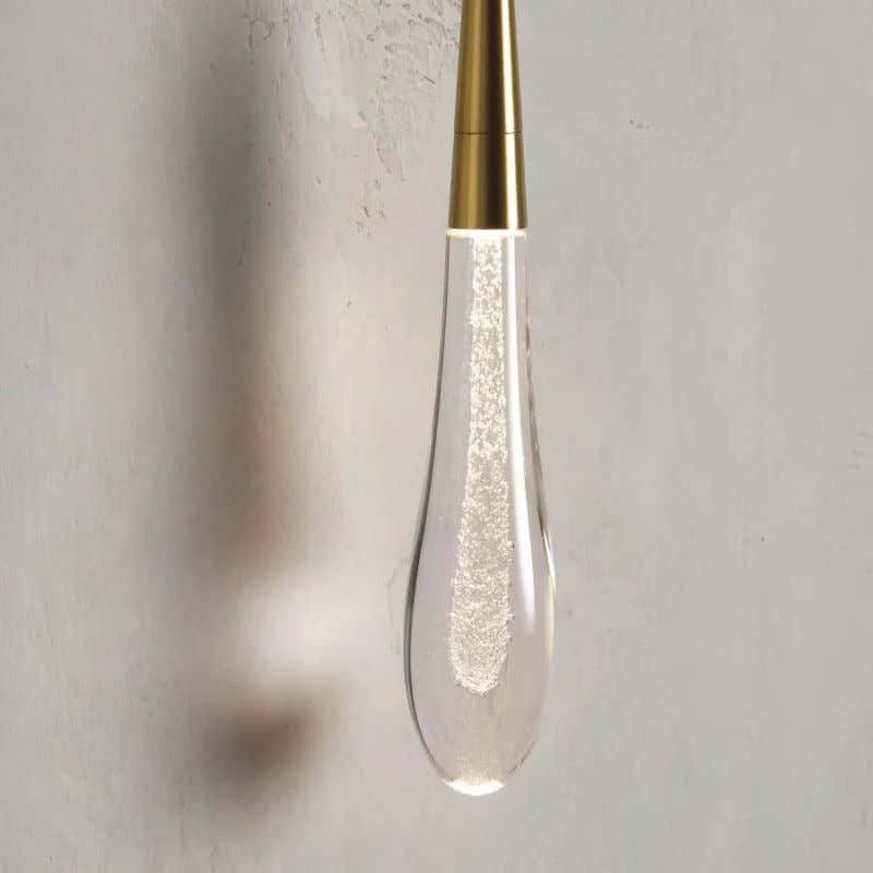 Raindrop Glass Round Solitaire Wall Sconce