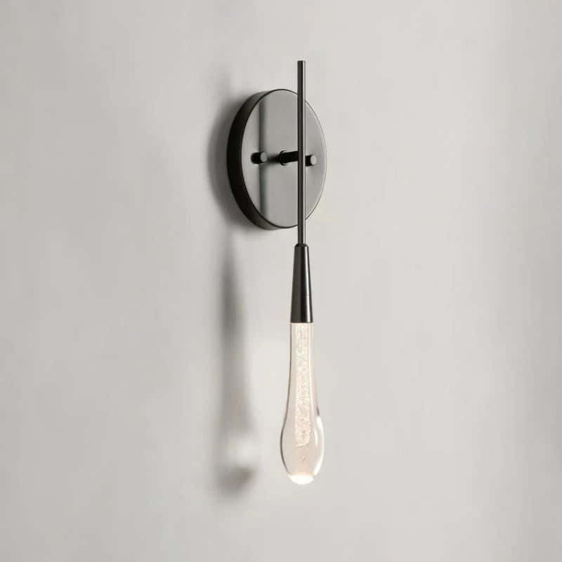 Raindrop Glass Round Solitaire Wall Sconce