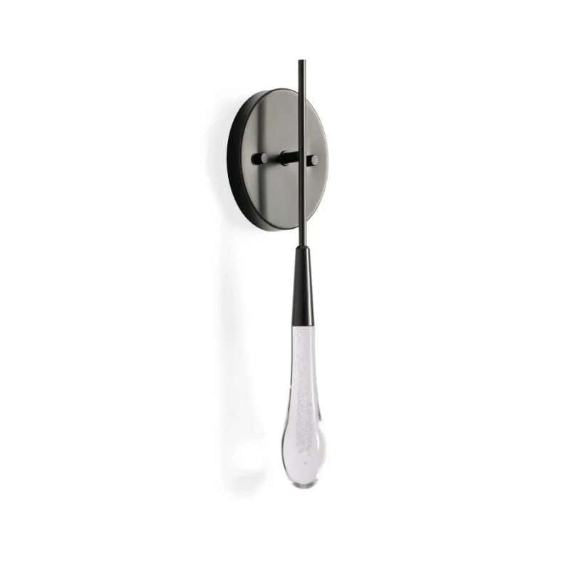 Raindrop Glass Round Solitaire Wall Sconce