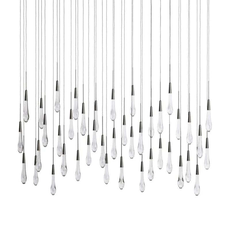 Raindrop Glass Solitaire Linear Chandelier