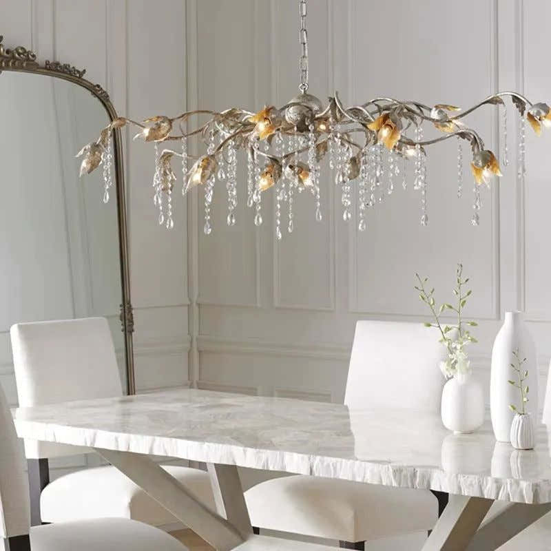 Gothic Viticci Rectangular Chandelier 52 " 61" 71"- Silver