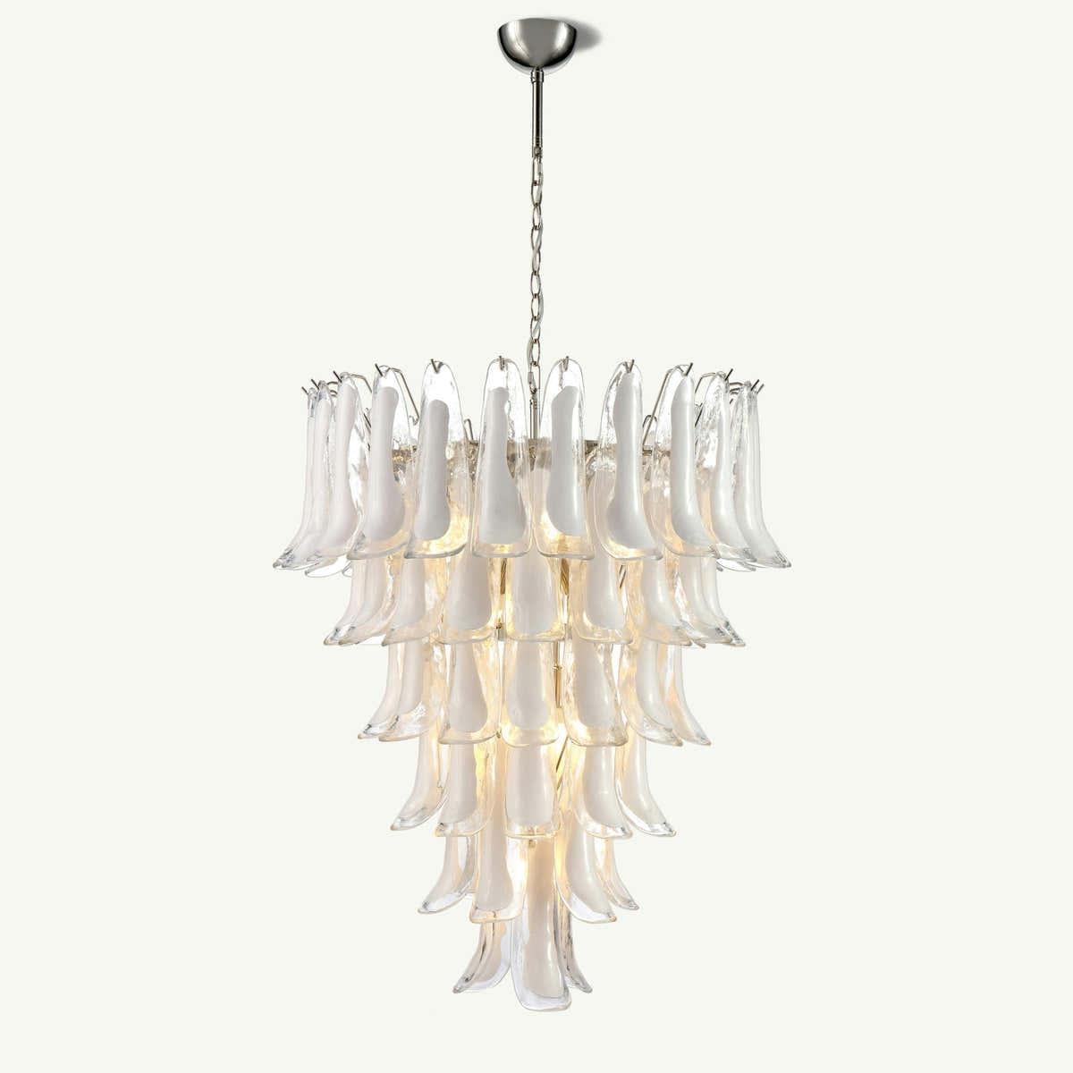 Luna Chandelier White Handblown Glass