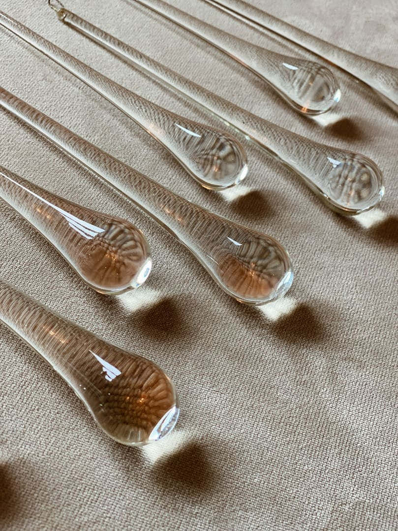 Vintage – Murano chandelier – Teardrop – 68 drops – Clear