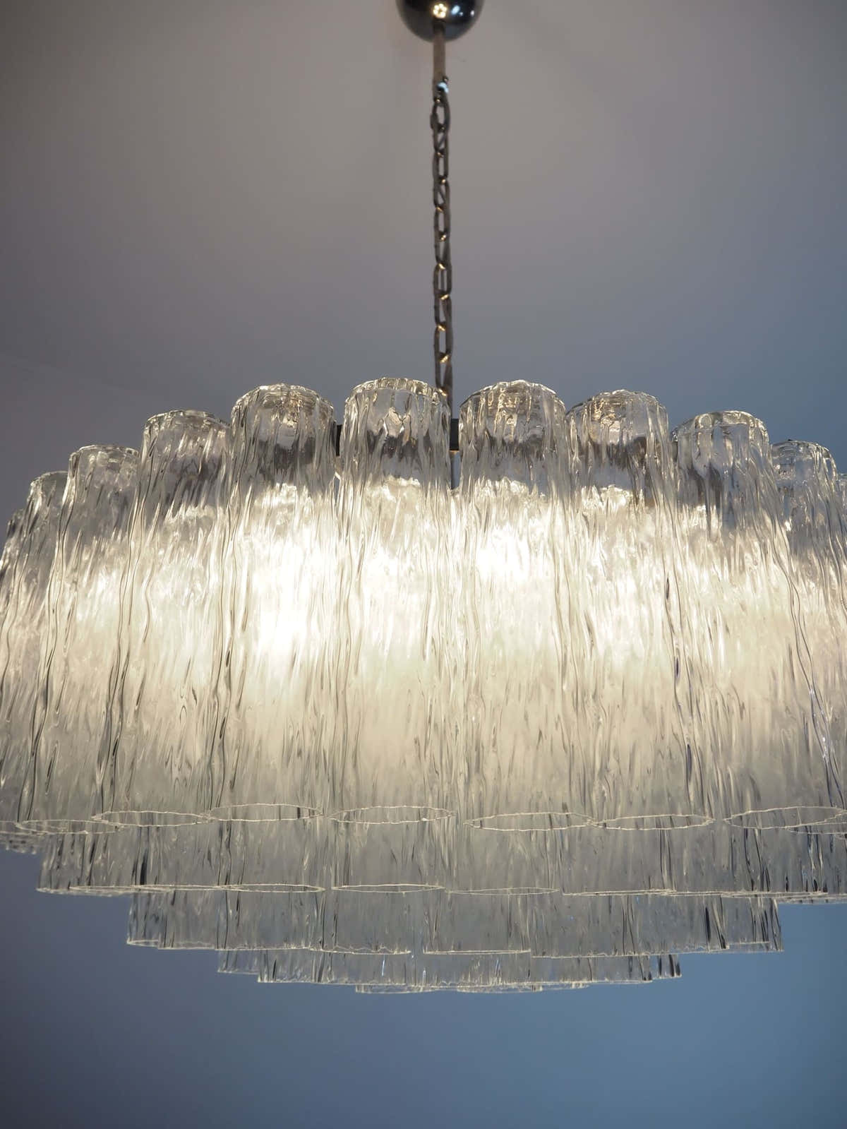 Murano Chandelier – 101 Tuber – Textured – Transparent