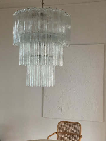 Murano Chandelier 23.6" – 52 tubes – Transparent