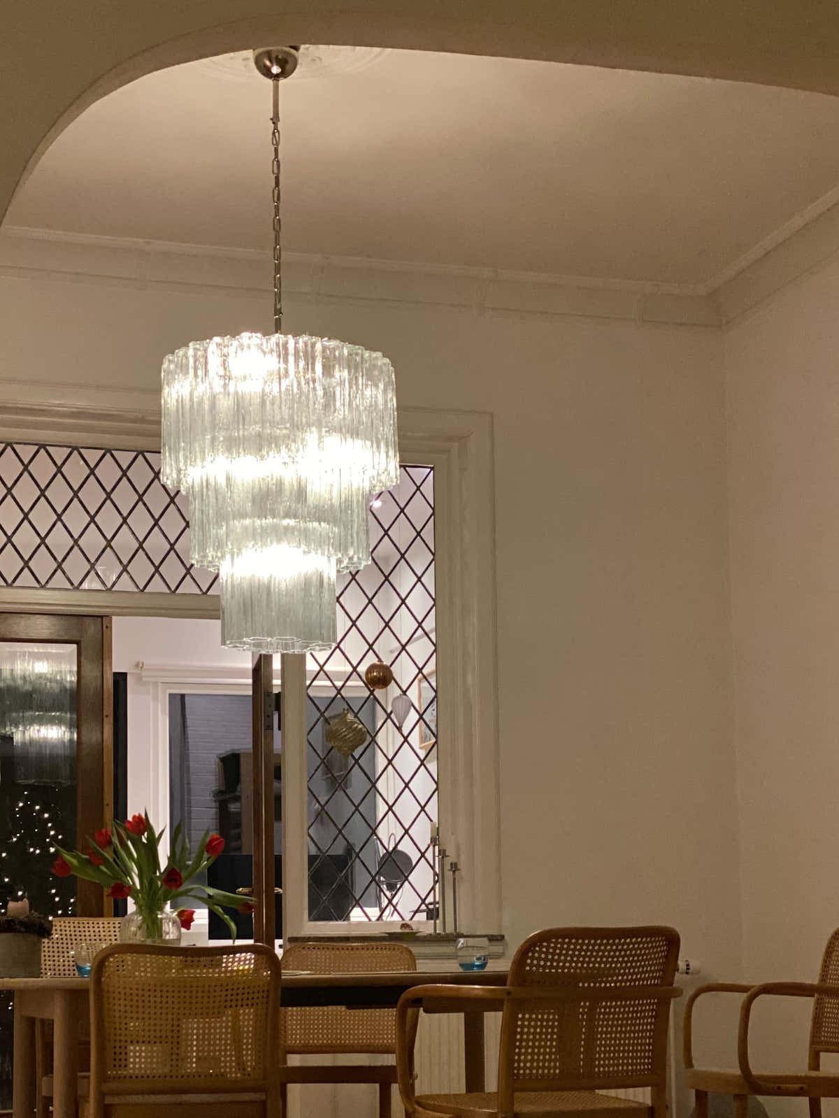 Murano Chandelier 23.6" – 52 tubes – Transparent