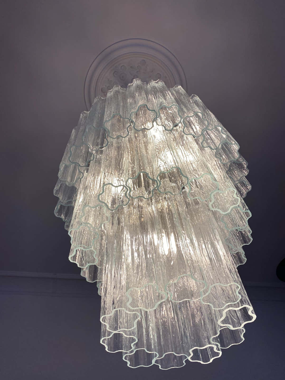 Murano Chandelier 23.6" – 52 tubes – Transparent