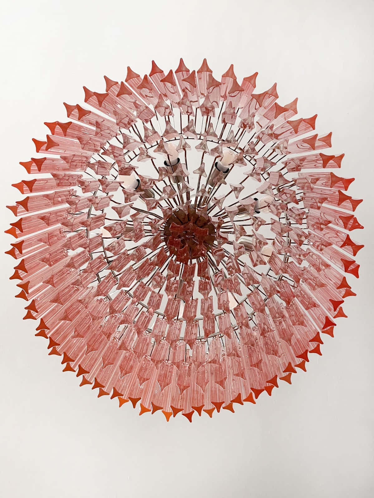 Murano Chandelier – Triedri Round – 265 prisms – Pink