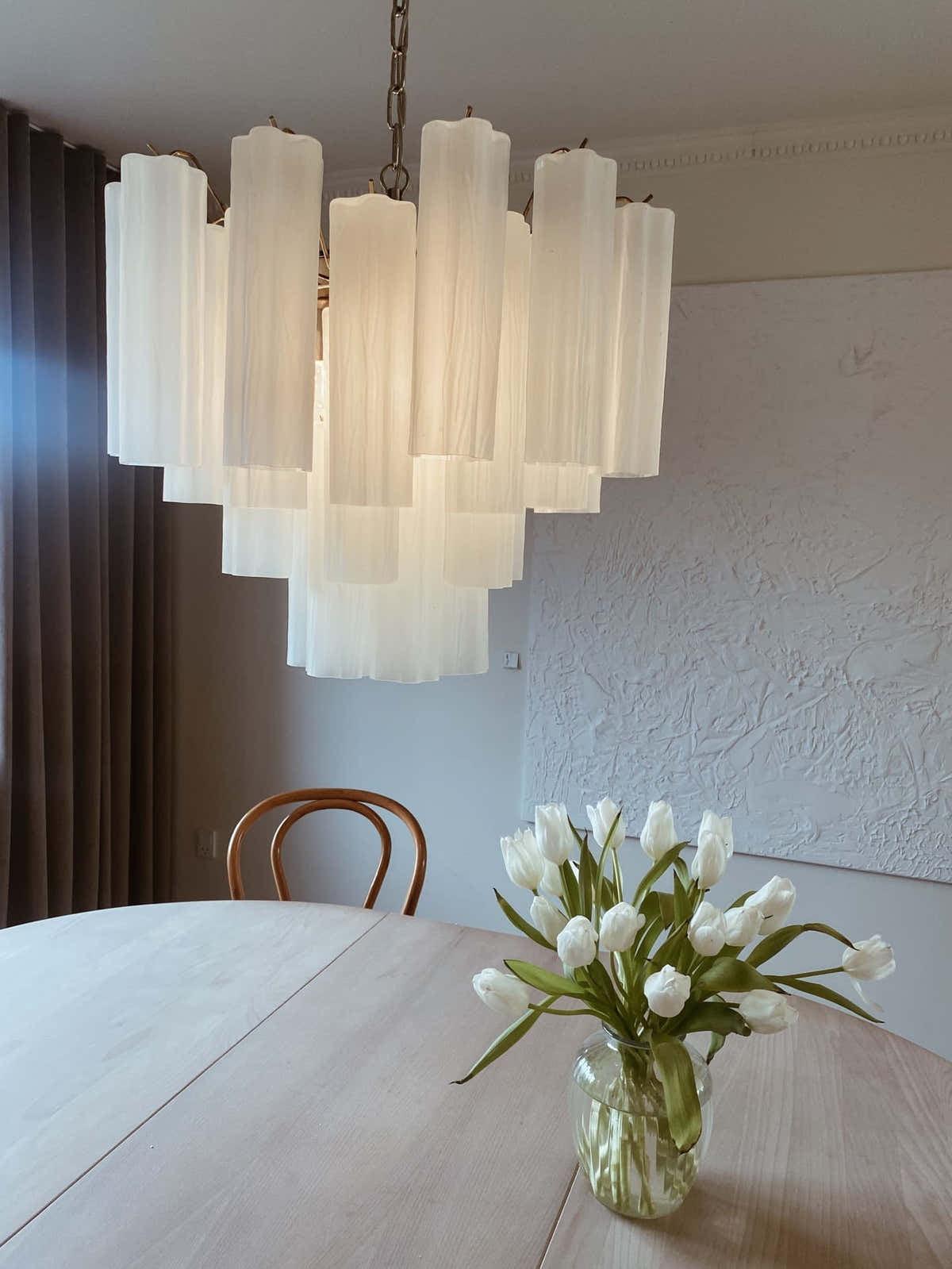 Murano Chandelier 22.8″ – 36 tubes – Matte white