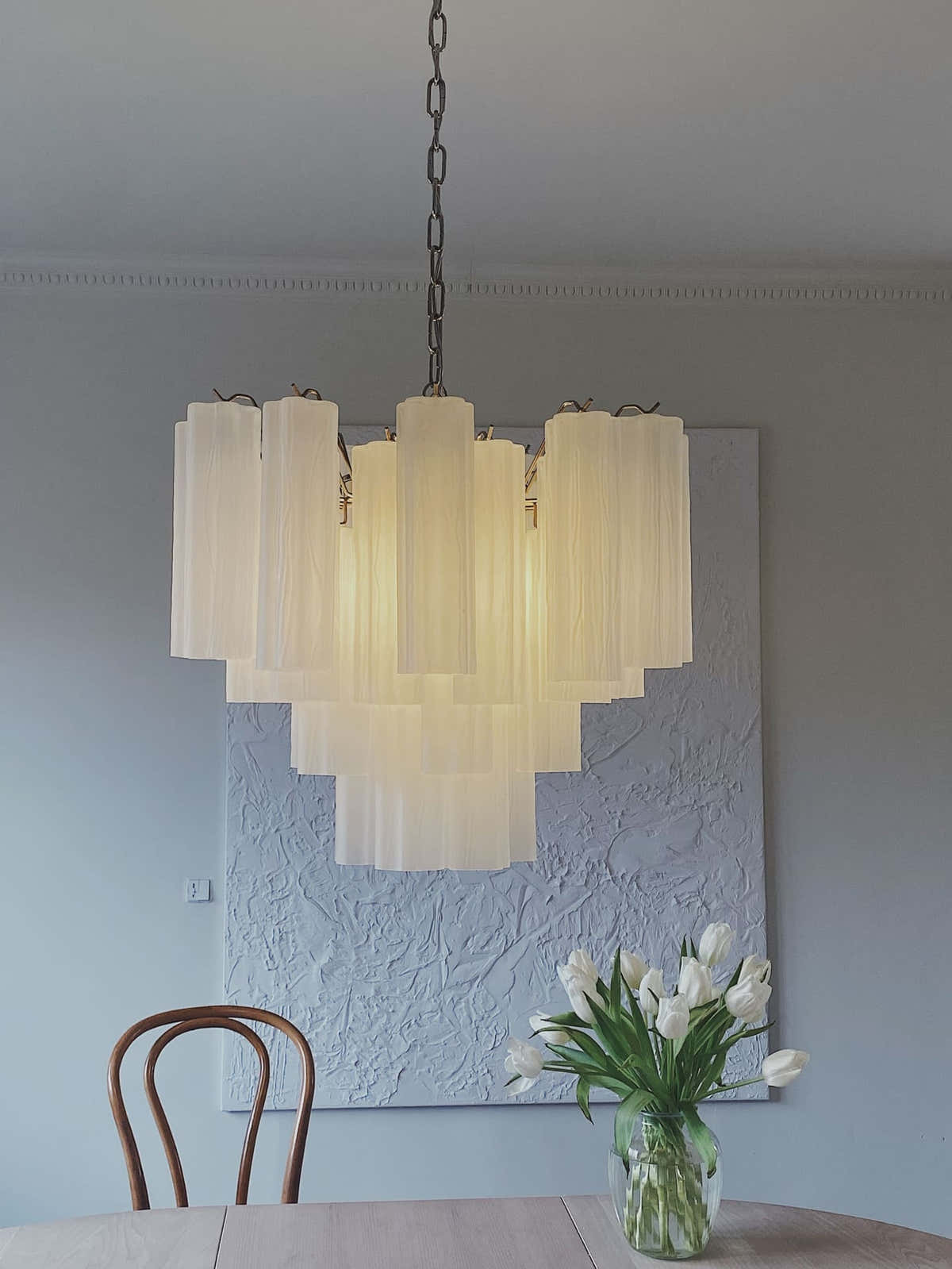 Murano Chandelier 22.8″ – 36 tubes – Matte white