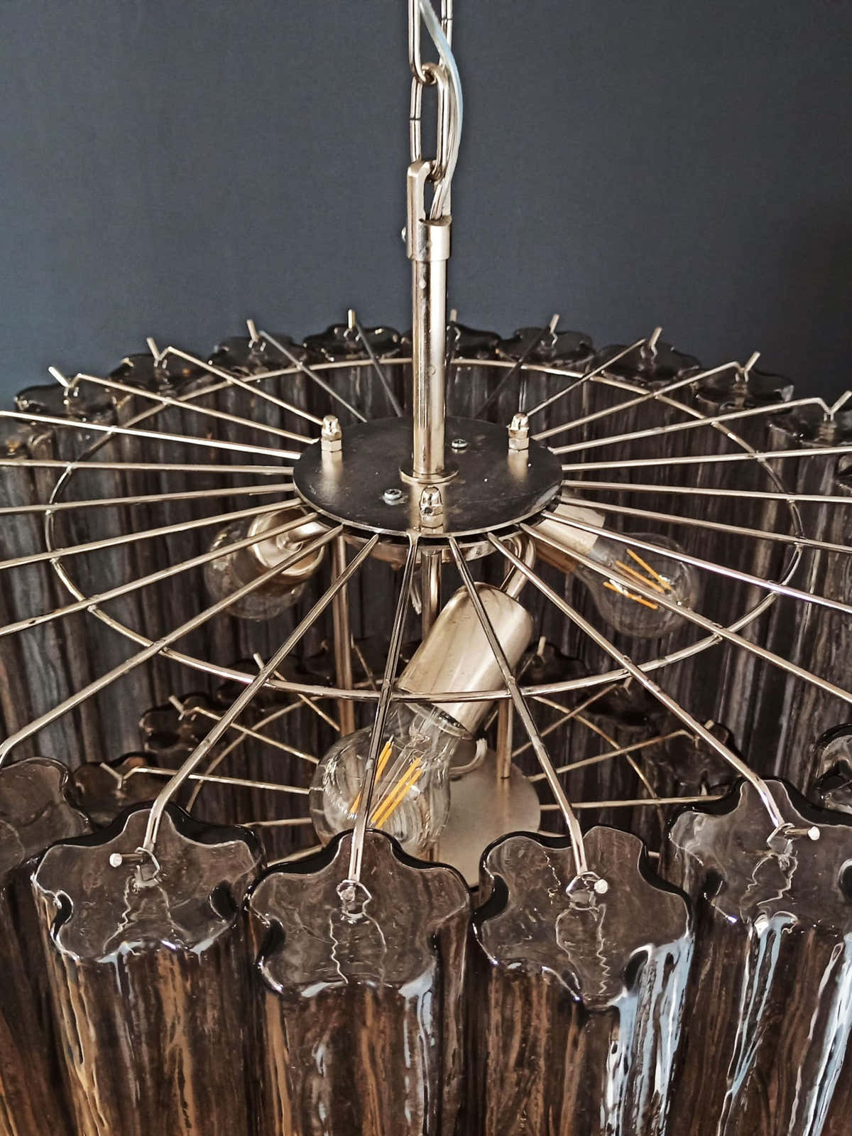 Murano Chandelier 33.5" – 78 tubes – Smoked