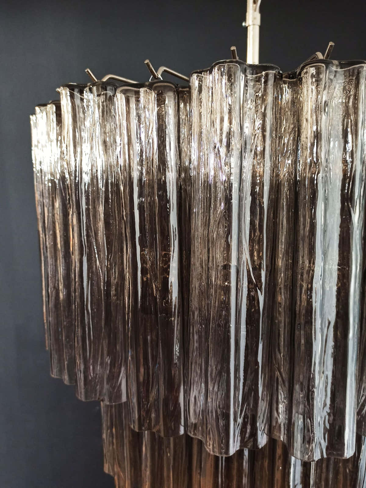Murano Chandelier 33.5" – 78 tubes – Smoked