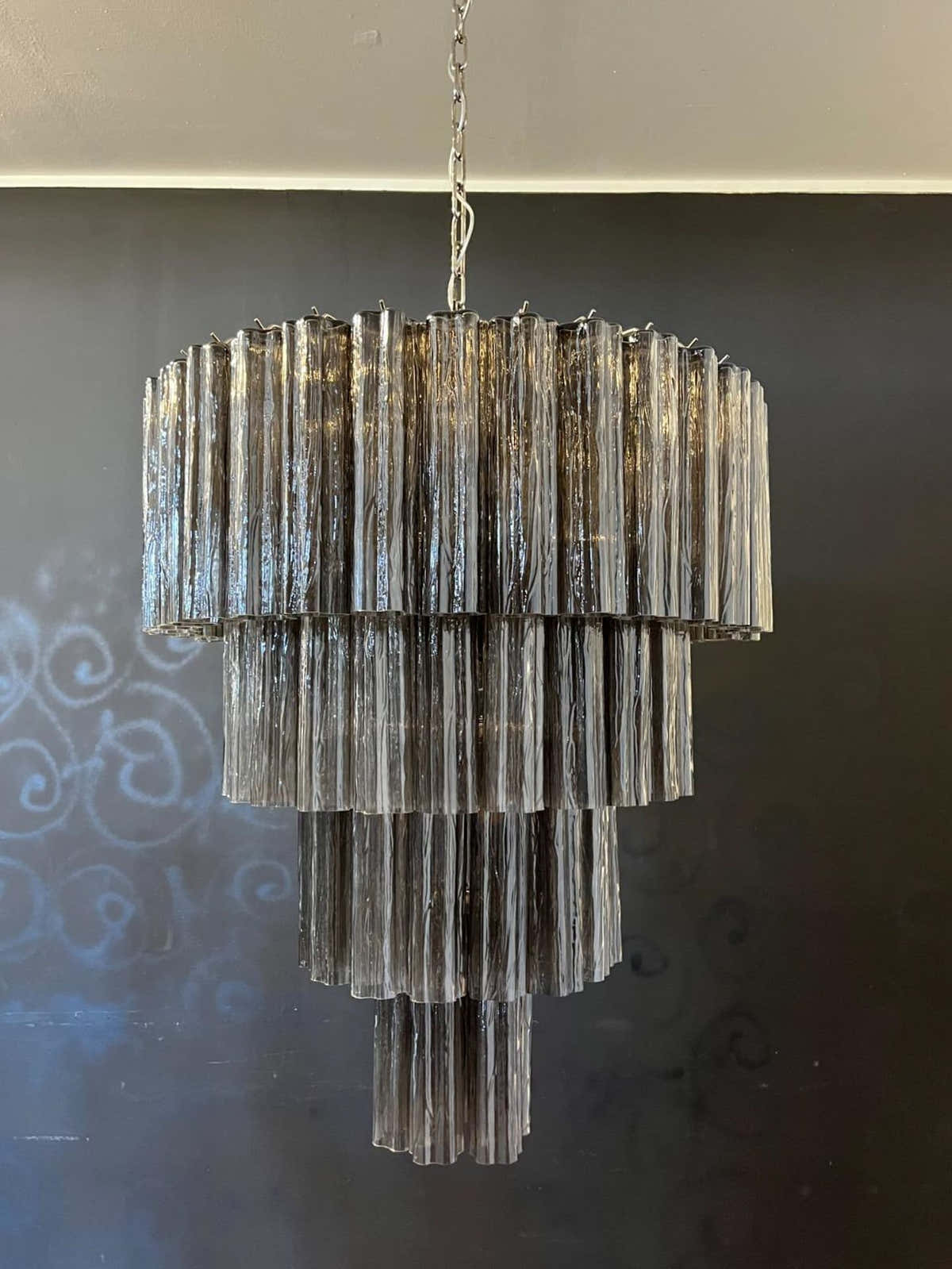 Murano Chandelier 33.5" – 78 tubes – Smoked
