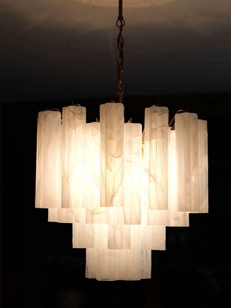 Murano Chandelier 22.8″ – 36 tubes – Alabaster white