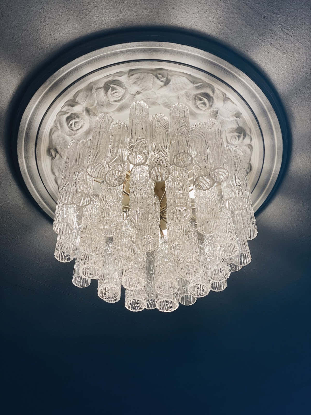 Vintage – Murano chandelier for Venini – 1970 – Transparent