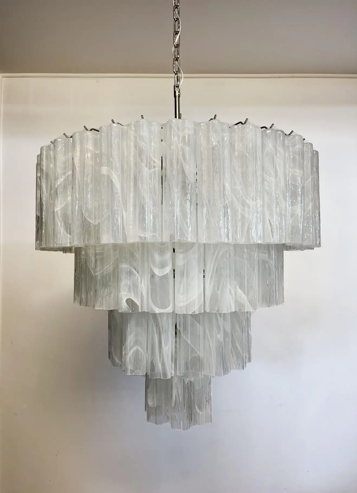 Murano Chandelier 33.5" – 78 tubes – Alabaster white